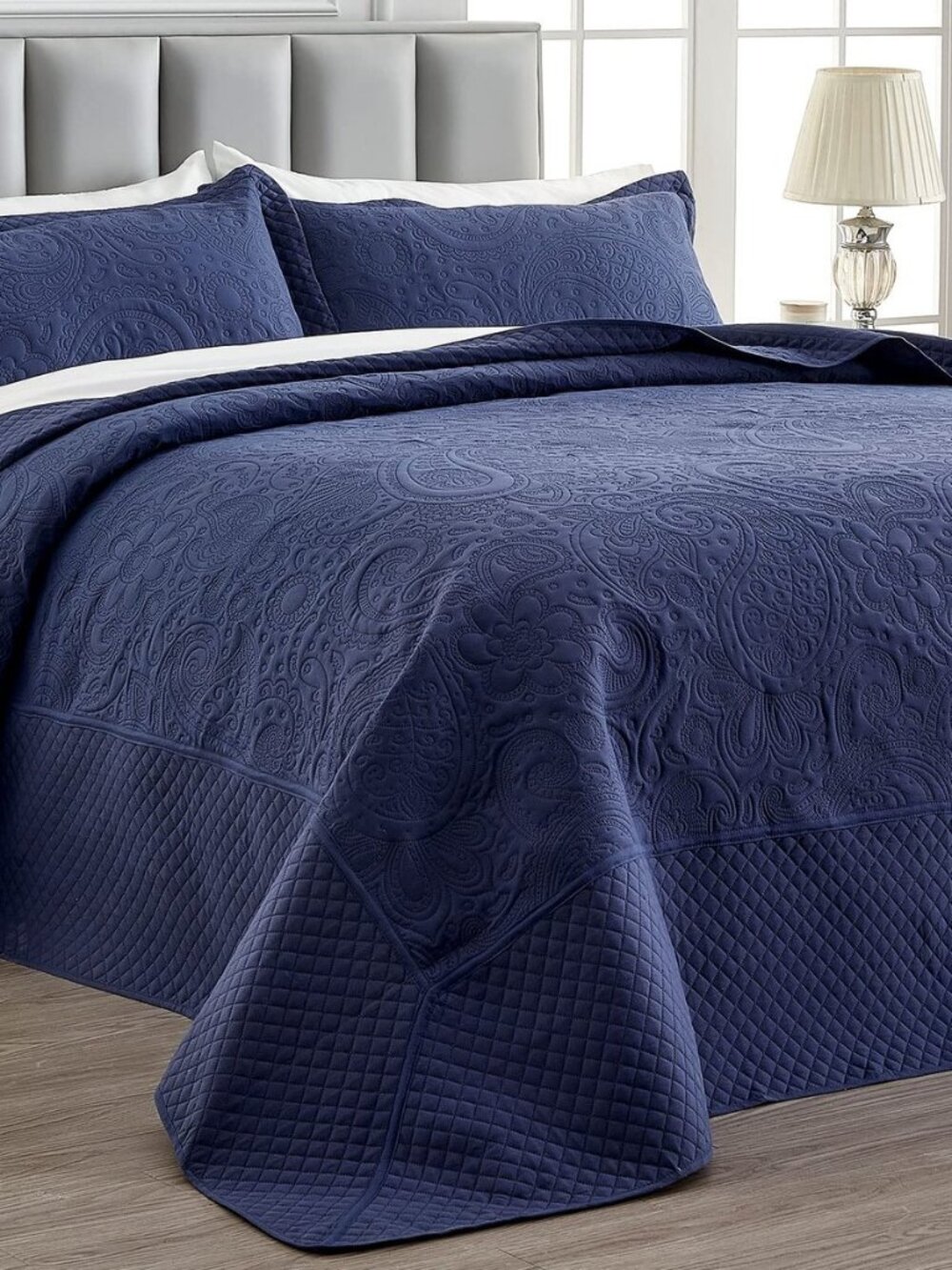 Oversized King Bedspreads, 3 Piece Soft Microfiber Lightweight Oversized King